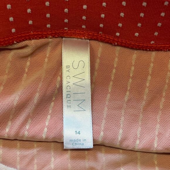 Lane Bryant Swim by Cacique Coral Dot Underwire Tankini Brief Set 38DD 14 - Picture 12 of 12